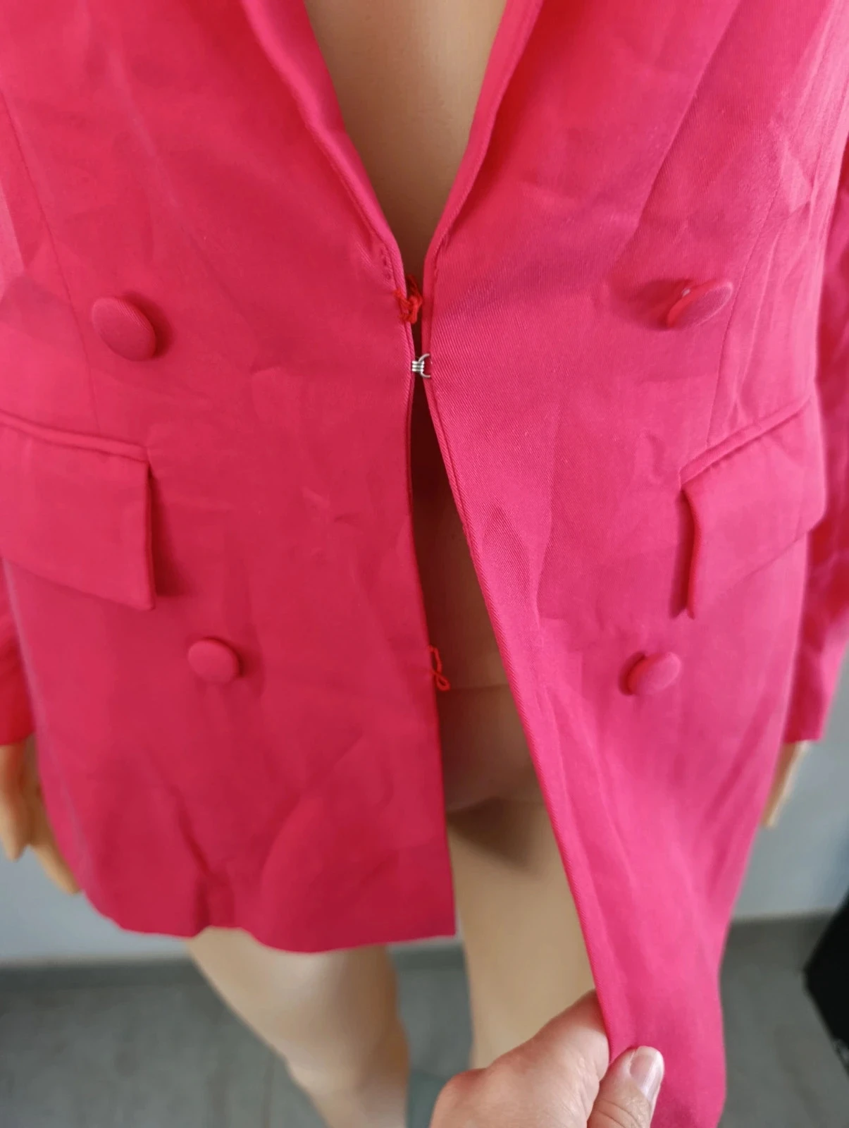 Fuchsia pink Naf Naf blazer T34 XS chic elegant women's tailored jacket – photo 5